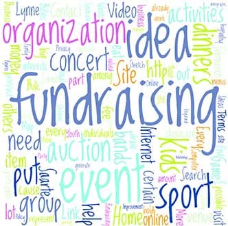 Fundraising word bubble